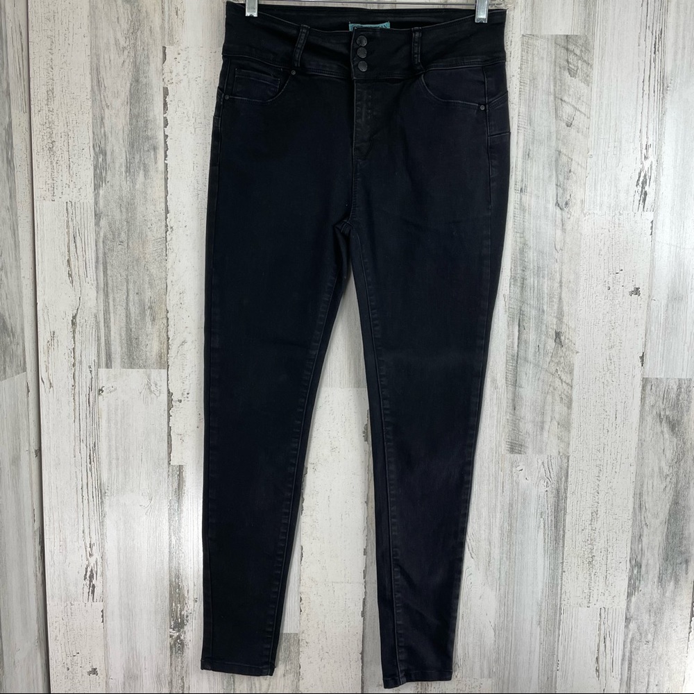 Wax Jeans Women’s Juniors Black High Rise Skinny Leg Denim Jeans Size 13/31